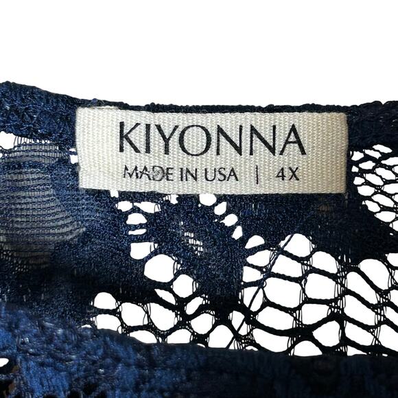 Kiyonna NWT Dress Plus Size 4X Mid Length Navy Lace Overlay Slip Dress - Picture 5 of 10